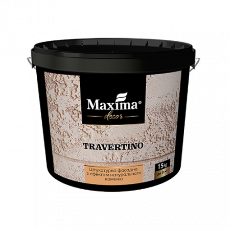 Штукатурка фасадна з ефектом натурального каменя Travertino TM Maxima, 15кг