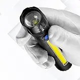 Ручний акумуляторний ліхтарик із бічним діодом Power style MX-C83-COB, фото 5