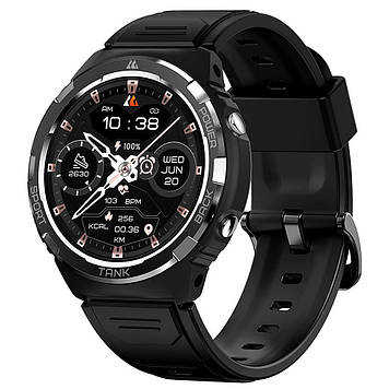 Смарт годинник для жінок чорні водонепроникні Smart Watch жіночий розумний годинник з прийомом дзвінків Kospet TankS1