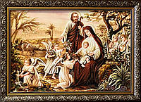 Икона Святое семейство из янтаря, релігійний сюжет з бурштину Святе Сімейство 40*60 см