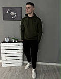 Чоловічий спортивний костюм демісезонний із худі без принта базовий однотонний костюм на весну, осінь, фото 2