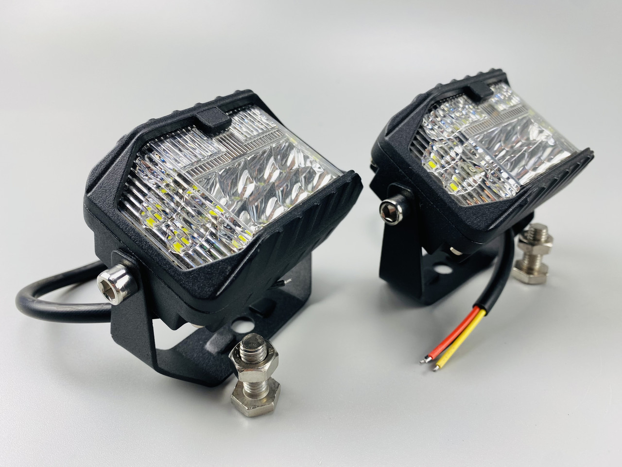 Робоча фара світлодіодна LED 63W ближній + дальній + DRL 6000K (21 діод) прямокутна ходові автомобільні, фото 1