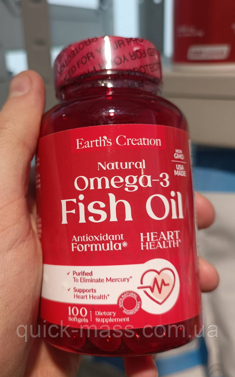 Омега-3 Earth's Creation Omega 3-1000 mg (Cholesterol Free) - 100 softgels