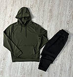 Чоловічий спортивний костюм демісезонний із худі без принта базовий однотонний костюм на весну, осінь, фото 3