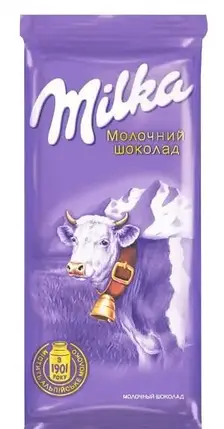 Шоколад молочний Milka з альпійським молоком без добавок, 90 г, фото 2