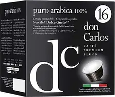 Кава в капсулах Dolce Gusto Don Carlos Puro Arabica 16 шт Дольче густо Дон Карлос 100% Арабіка