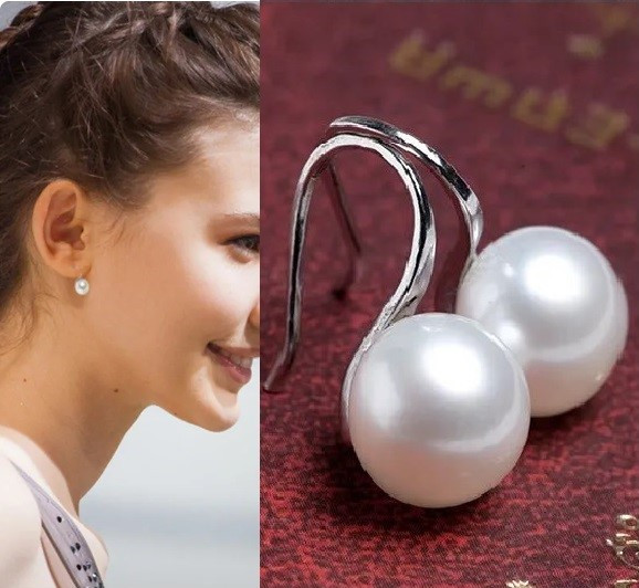 Перлинні сережки перли з перлинами, фото 1