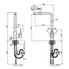 Змішувач для душу з лійкою + кран для раковини низький вилив + кран для кухні висувний вилив Lidz, фото 9