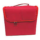 Кейс для майстра манікюру 28 x 21 х 25 см (велике відділення + 4 слоти), тканинний, Червоний, фото 2