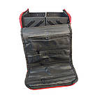 Кейс для майстра манікюру 28 x 21 х 25 см (велике відділення + 4 слоти), тканинний, Червоний, фото 5