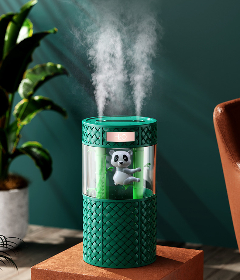 Зволожувач повітря Панда з підсвічуванням+ подвійний розпилювач. Ультразвуковий зволожувач повітря, фото 1