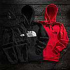 Чоловічий зимовий спортивний костюм The North Face сіро-чорний Комплект Зе Норт Фейс Худі Худі Штани, фото 4