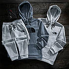 Чоловічий зимовий спортивний костюм The North Face сіро-чорний Комплект Зе Норт Фейс Худі Худі Штани, фото 6