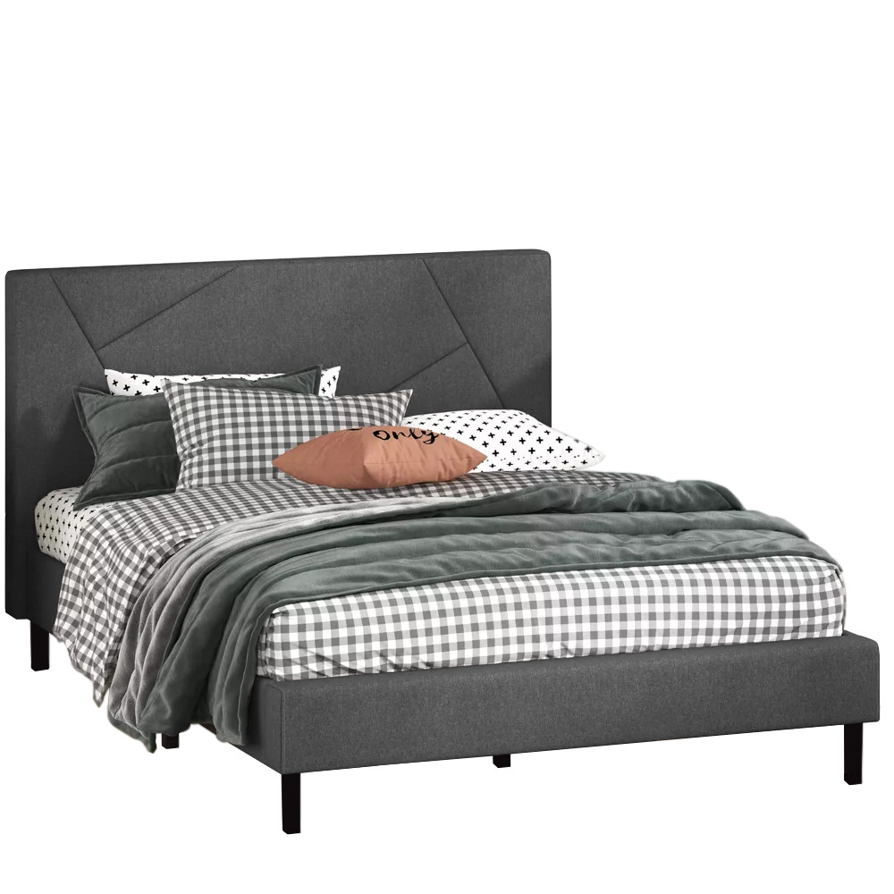 Двоспальне ліжко Джудіт 140х200 Сірий (металевий каркас, розбірна)