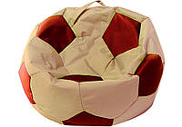 Пуфик мешок бежевое-бордовое 80x80 см S Оксфорд, Кресло Мешок, Кресло мяч