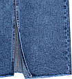 Наймодніша джинсова спідниця максі з розрізом та бахромою, фото 6