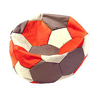 Мягкий пуфик мешок бежево-коричневое-красное 100x100 см M Оксфорд, Кресло Мешок, Кресло мяч