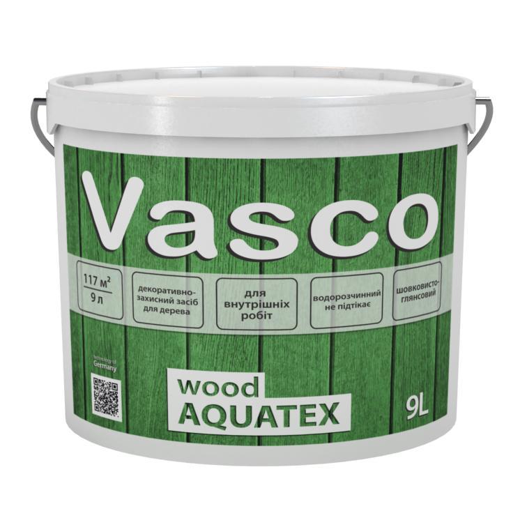 Vasco wood AQUATEX декоративний засіб для дерева 9л. Прозорий, білий, в кольорі