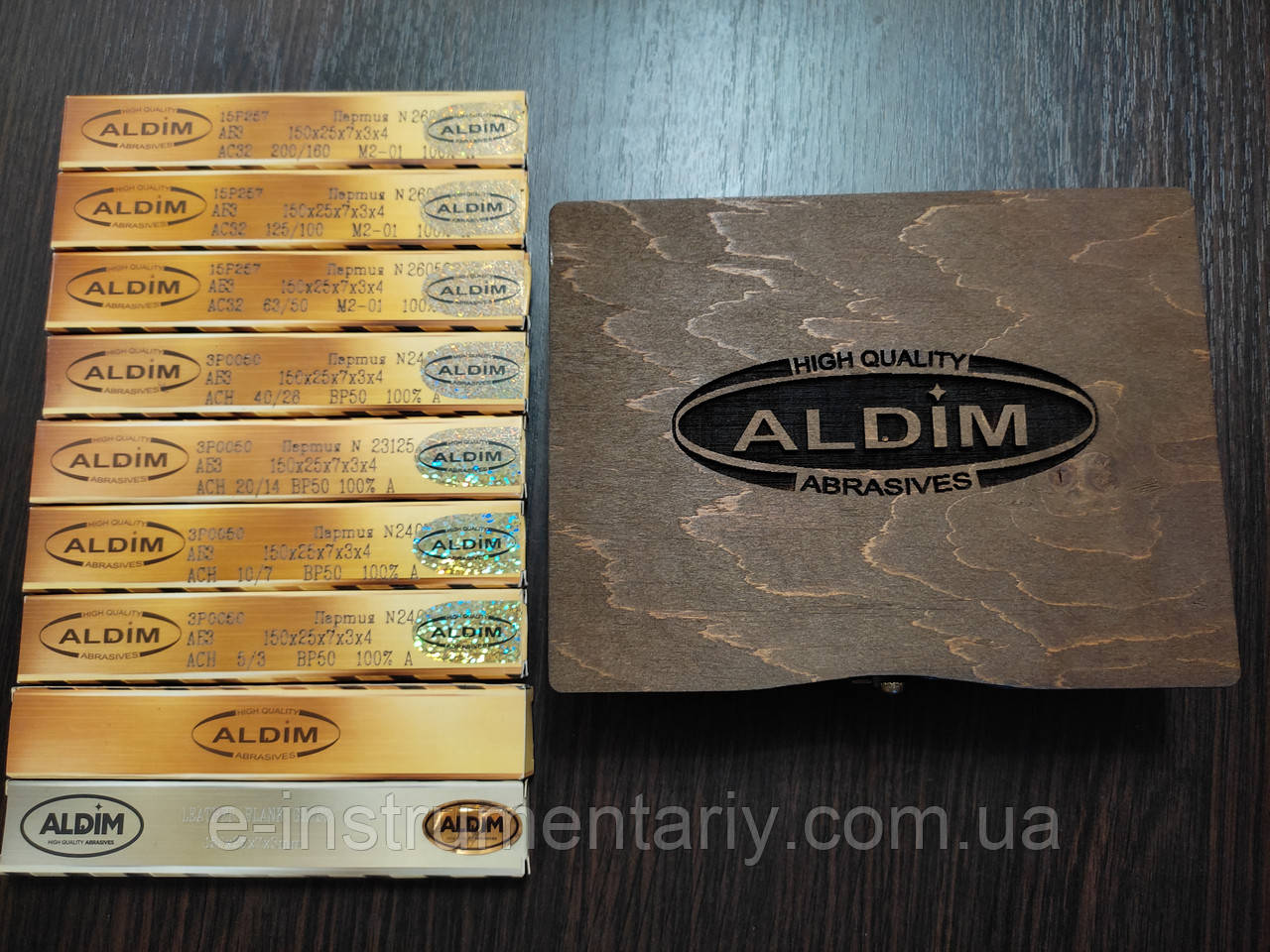 Набір алмазних брусків ALDIM МО і МФФ з 9 шт 150х25х7х3 + Бокс.