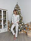 Жіноча піжама ФЛАНЕЛЬ штани+сорочка COSY БІЛИЙ В СЕРДЕЧКА, фото 2