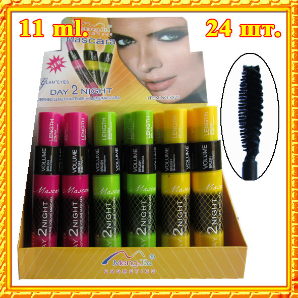 Туш для Вій Mend Jia Day 2 Night, 2 Кроки, Щітка Ворсова Веретеном, 11 мл Оптом Упаковкою.