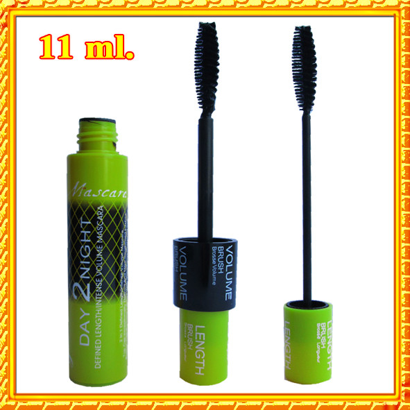 Туш для Вій Mend Jia Day 2 Night, 2 Кроки, Щітка Ворсова Веретеном, 11 мл Флакон Салатовий