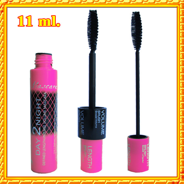 Туш для Вій Mend Jia Day 2 Night, 2 Кроки, Щітка Ворсова Веретеном, 11 мл Флакон Малиновий