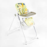 Стільчик для годування JOY (м'який чохол ПВХ, 4 колеса, знімний столик, кошик) K-94011 Жовтий, фото 2
