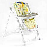 Стільчик для годування JOY (м'який чохол ПВХ, 4 колеса, знімний столик, кошик) K-94011 Жовтий, фото 3