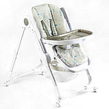 Стільчик для годування JOY (м'який чохол ПВХ, 4 колеса, знімний столик, кошик) K-11058 Бежевий, фото 2