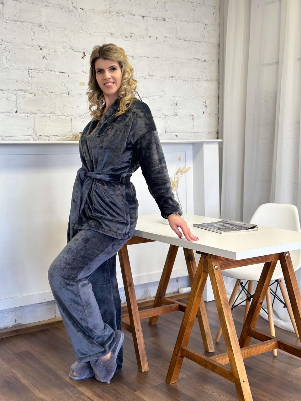 Домашній костюм з халатом "Nelly"| Батал