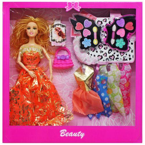 Кукольный набор "Beauty" с косметикой (оранжевый) - фото 1 - id-p2043767338