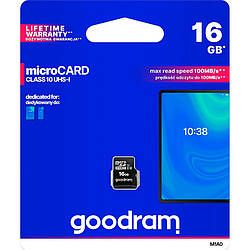 Карта пам'яті Goodram 16 Гб Microsdhc UHS-I класу 10 класу 10