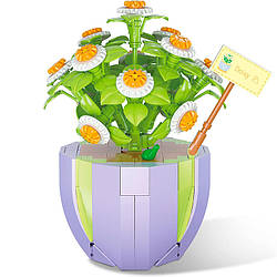 3D -дизайнерський набір будівельних блоків YZ 2081 Квітковий дизайнер ромашки 284 частини