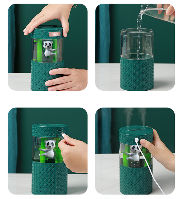 Зволожувач повітря Панда з підсвічуванням ультразвуковий 1 літр Зволожувач повітря Панда з підсвічуванням ультразвуковий 1 літр