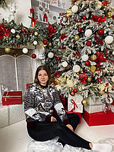 Новорічний светр "Будиночок" без горла Синій, фото 5