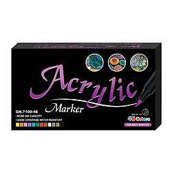 Набір акрилових маркерів для малювання Guangna Gn7100 універсальний для малювання на склянку тканинної деревини