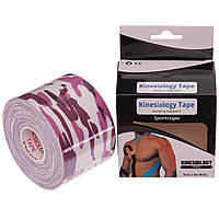 Кінезіотейп (Kinesio tape) SP-Sport BC-0474-5 розмір 5 см х 5 м, Фіолетовий, Розмір (EU) — 1SIZE