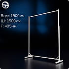 Стійка WERX-15-125, L 1500мм. розбірна, регульована, біла. Торгівельна стійка вішало під тремпеля,  рейл для магазину., фото 2