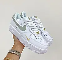 Кроссовки Air Force 1 Low White Grey Gold ( зел.свуш ) 36