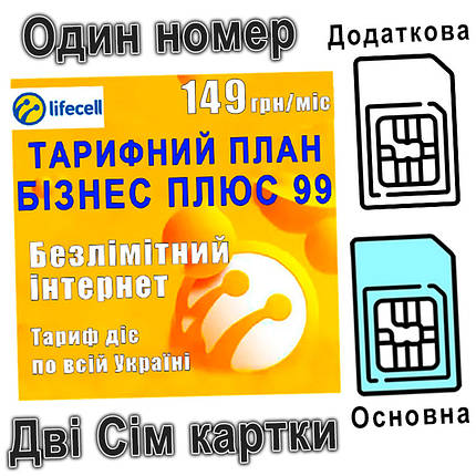 Стартовий пакет "БІЗНЕС ПЛЮС 99" (Дві картки|одна абонплата), фото 1