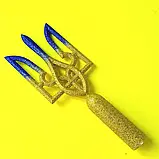 Верхушка на ялинку Тризуб Герб синьо жовтий. Патріотичні прикраси для ялинки, фото 3