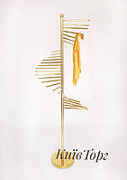 Вішалка стійка золота підлогова для шарфів, платків, ременів та аксесуарів, торговельне обладнання