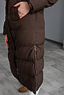 Куртка жіноча зимова довга коричнева L, фото 2