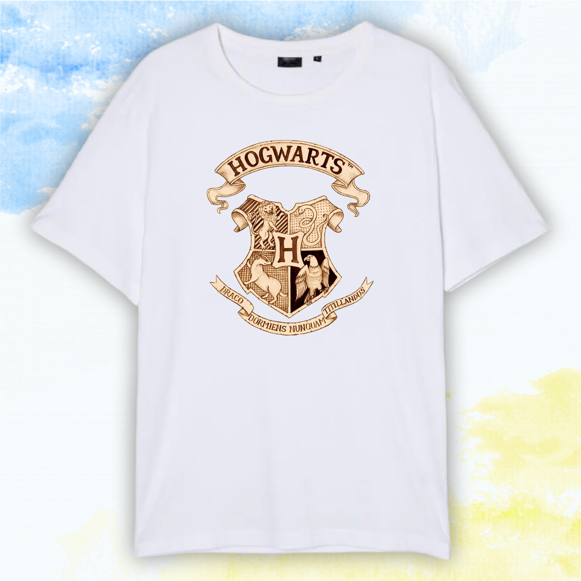 Футболка дитяча з принтом Гаррі Поттер "Хоґвортс" Біла РОЗМІ 140, фото 1