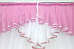 Кухонний комплект "Аннет", шторки з ламбрекеном і підхватами, на карниз 1,5м. Колір білий з рожевим. Код 087к, фото 4