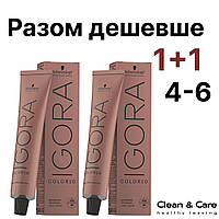 Набор перманентных красок для волос Schwarzkopf Professional Igora Color10 4-6 Средне-коричневый шоколадный 60
