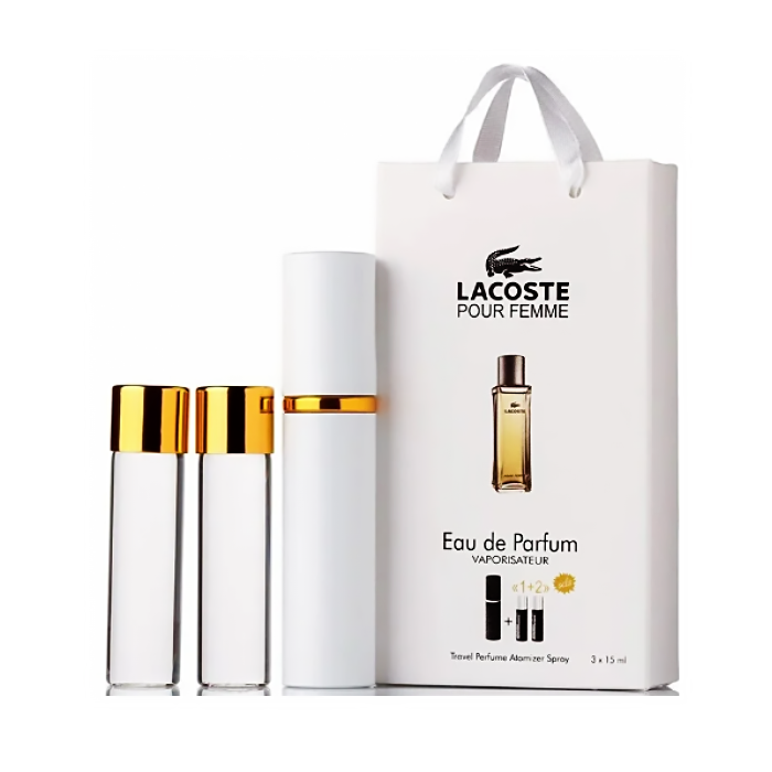 Мініпарфуми жіночі з феромонами Lacoste Pour Femme 3х15 мл