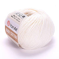 Пряжа YarnArt Baby Cotton, Молочний №401, (Ярнарт Бебі Коттон) 50гр., 165м. нитки для вязания