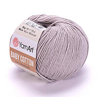 Пряжа YarnArt Baby Cotton, Светло-Серый №406, (Ярнарт Бебі Коттон) 50гр., 165м. нитки для вязания